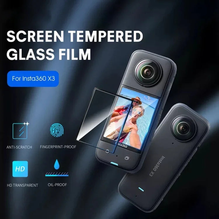 Für Insta360 X3 STARTRC 2 Stück transparente, gebogene HD-Schutzfolie, für Insta360 X3