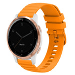 18mm Wavy Dotted Solid-Color Silicone Watch Band, For Garmin Vivoactive 4S