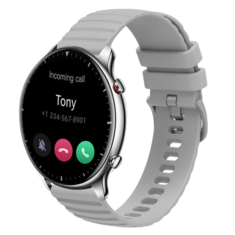 22mm Wavy Dotted Solid-Color Silicone Watch Band, For Amazfit GTR 2, For Amazfit 3 Stratos, For Amazfit GTR 47mm