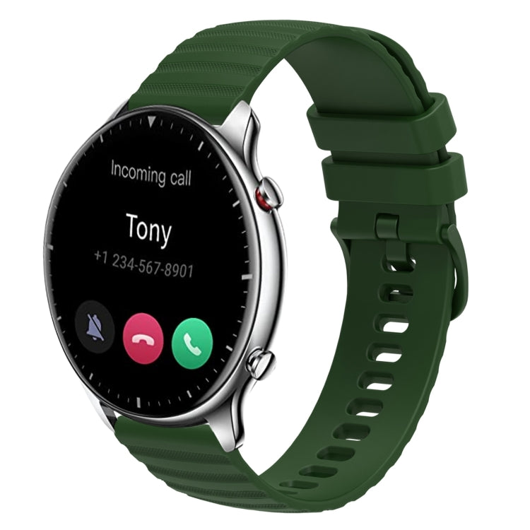 22mm Wavy Dotted Solid-Color Silicone Watch Band, For Amazfit GTR 2, For Amazfit 3 Stratos, For Amazfit GTR 47mm