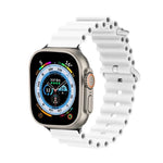Ocean Silikon-Metallarmband, für Apple Watch Ultra 49 mm / Serie 8 &amp; 7 45 mm, für Apple Watch Serie 8 &amp; 7 41 mm / SE 2 &amp; 6 &amp; SE 5 &amp; 4 40 mm / 3 &amp; 2 &amp; 1 38 mm