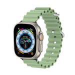Ocean Silikon-Metallarmband, für Apple Watch Ultra 49 mm / Serie 8 &amp; 7 45 mm, für Apple Watch Serie 8 &amp; 7 41 mm / SE 2 &amp; 6 &amp; SE 5 &amp; 4 40 mm / 3 &amp; 2 &amp; 1 38 mm