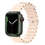 Ocean Silikon-Metallarmband, für Apple Watch Ultra 49 mm / Serie 8 &amp; 7 45 mm, für Apple Watch Serie 8 &amp; 7 41 mm / SE 2 &amp; 6 &amp; SE 5 &amp; 4 40 mm / 3 &amp; 2 &amp; 1 38 mm