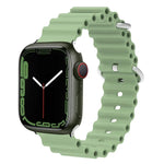Ocean Silikon-Metallarmband, für Apple Watch Ultra 49 mm / Serie 8 &amp; 7 45 mm, für Apple Watch Serie 8 &amp; 7 41 mm / SE 2 &amp; 6 &amp; SE 5 &amp; 4 40 mm / 3 &amp; 2 &amp; 1 38 mm