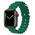 Ocean Silikon-Metallarmband, für Apple Watch Ultra 49 mm / Serie 8 &amp; 7 45 mm, für Apple Watch Serie 8 &amp; 7 41 mm / SE 2 &amp; 6 &amp; SE 5 &amp; 4 40 mm / 3 &amp; 2 &amp; 1 38 mm