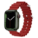 Ocean Silikon-Metallarmband, für Apple Watch Ultra 49 mm / Serie 8 &amp; 7 45 mm, für Apple Watch Serie 8 &amp; 7 41 mm / SE 2 &amp; 6 &amp; SE 5 &amp; 4 40 mm / 3 &amp; 2 &amp; 1 38 mm