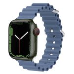 Ocean Silikon-Metallarmband, für Apple Watch Ultra 49 mm / Serie 8 &amp; 7 45 mm, für Apple Watch Serie 8 &amp; 7 41 mm / SE 2 &amp; 6 &amp; SE 5 &amp; 4 40 mm / 3 &amp; 2 &amp; 1 38 mm