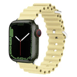 Ocean Silikon-Metallarmband, für Apple Watch Ultra 49 mm / Serie 8 &amp; 7 45 mm, für Apple Watch Serie 8 &amp; 7 41 mm / SE 2 &amp; 6 &amp; SE 5 &amp; 4 40 mm / 3 &amp; 2 &amp; 1 38 mm
