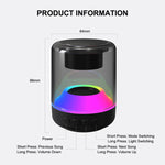 ENKAY Hat-Prince Tragbarer RGB-Licht Wireless Bluetooth Lautsprecher, S, L