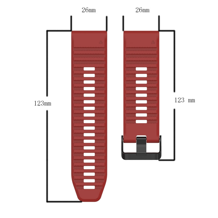 26mm Horizontal Texture Silicone Watch Band with Removal Tool, For Garmin Fenix 7X, For Garmin Fenix 7X Solar, For Garmin Tactix Delta, For Garmin Enduro, For Garmin Fenix 6X, For Garmin Fenix 6X Pro