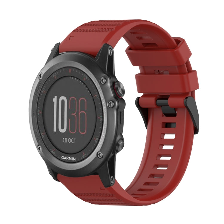 26mm Horizontal Texture Silicone Watch Band with Removal Tool, For Garmin Fenix 6X Sapphire, For Garmin Fenix 5X Sapphire, For Garmin Fenix 5X Plus, For Garmin Fenix 3, For Garmin Fenix 3 HR, For Garmin Fenix 3 Sapphire