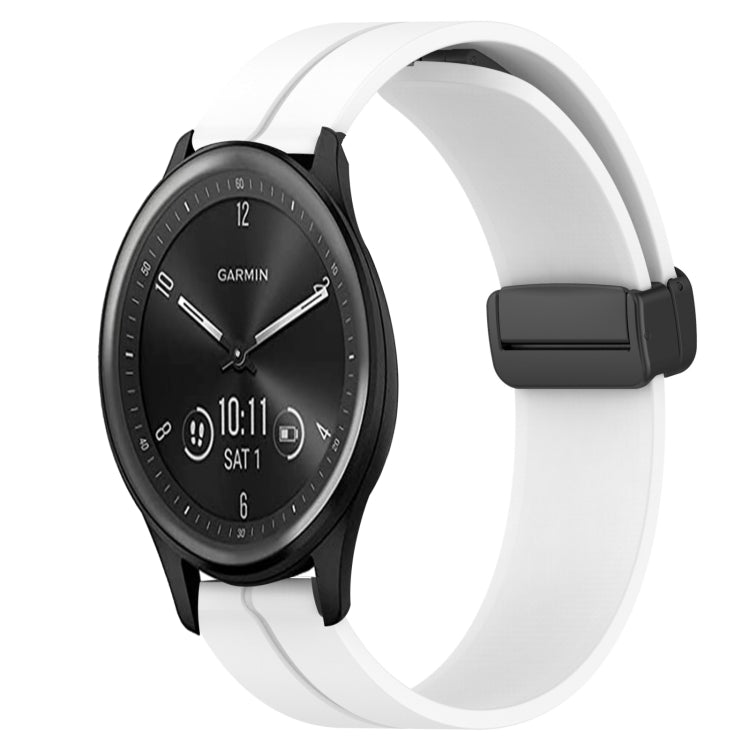 20mm Solid Color Magnetic Clasp Silicone Watch Band, For Garmin Vivomove Sport, For Garmin Venu 2 Plus, For Garmin Approach S40, For Garmin Forerunner 158
