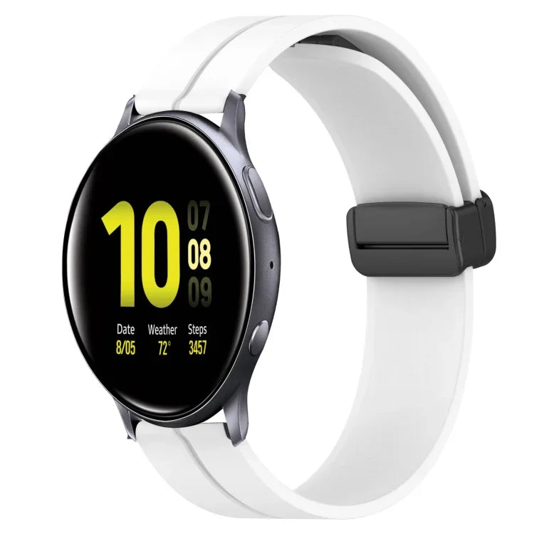 20 mm breites, einfarbiges Silikon-Uhrenarmband mit Magnetverschluss, passend für Samsung Galaxy Watch Active2 (44 mm) und Samsung Galaxy Watch (42 mm).