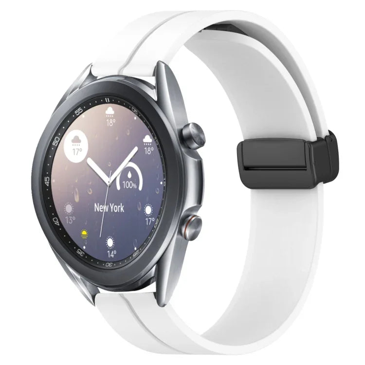 22 mm breites, einfarbiges Silikon-Uhrenarmband mit Magnetverschluss, passend für Samsung Galaxy Watch3 (45 mm), Samsung Galaxy Watch (46 mm), Samsung Gear S3 Classic und Samsung Gear S3 Frontier.