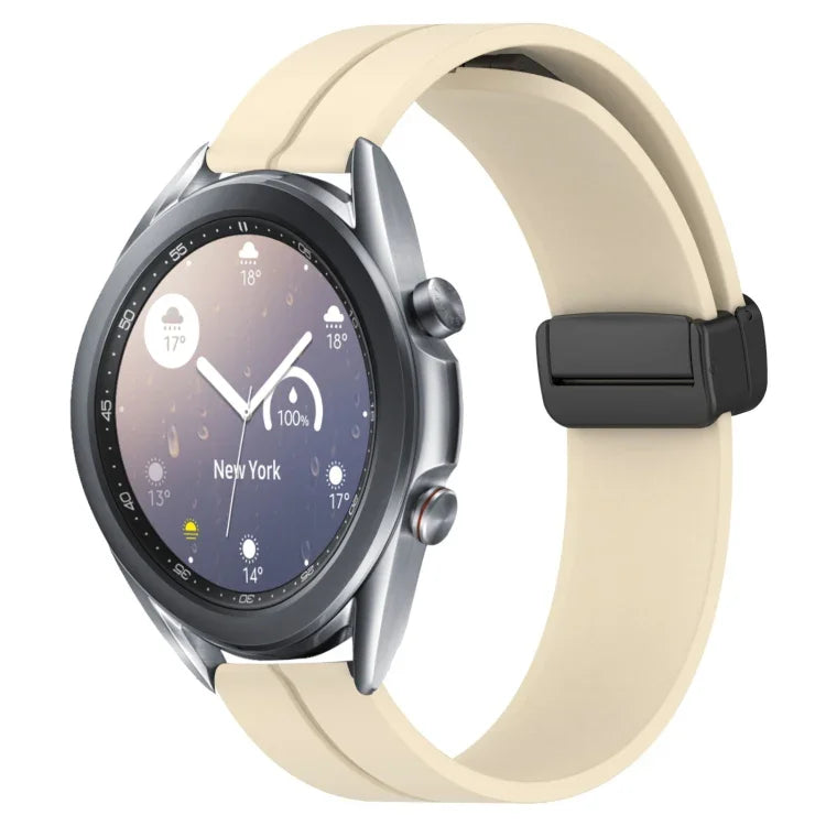 22mm Solid Color Magnetic Clasp Silicone Watch Band, For Samsung Galaxy Watch3 45mm, For Samsung Galaxy Watch 46mm, For Samsung Gear S3 Classic, For Samsung Gear S3 Frontier