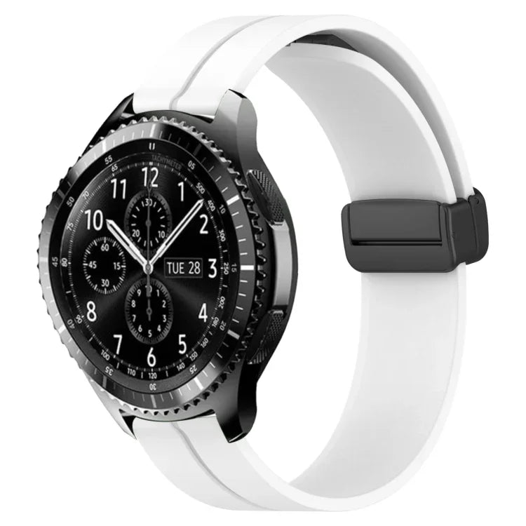 22mm Solid Color Magnetic Clasp Silicone Watch Band, For Samsung Galaxy Watch3 45mm, For Samsung Galaxy Watch 46mm, For Samsung Gear S3 Classic, For Samsung Gear S3 Frontier