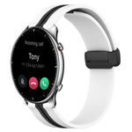 22mm Folding Magnetic Clasp Silicone Watch Band, For Amazfit GTR 2, For Amazfit 3, For Amazfit GTR 47mm