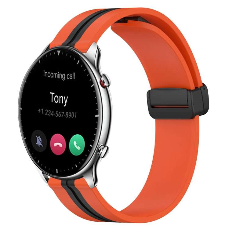 22mm Folding Magnetic Clasp Silicone Watch Band, For Amazfit GTR 2, For Amazfit 3, For Amazfit GTR 47mm