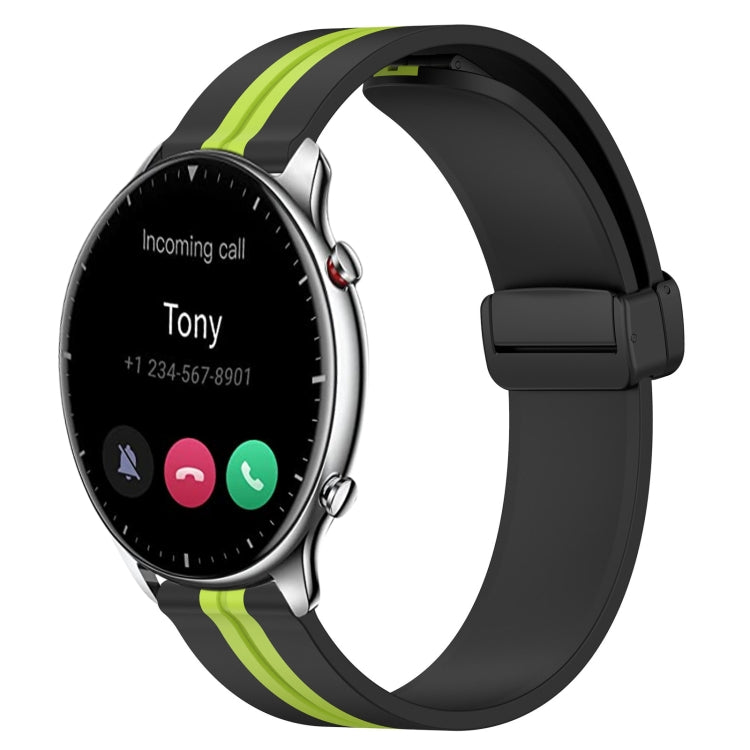 22mm Folding Magnetic Clasp Silicone Watch Band, For Amazfit GTR 2, For Amazfit 3, For Amazfit GTR 47mm