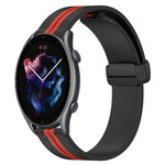 22mm Folding Magnetic Clasp Silicone Watch Band, For Amazfit GTR 2, For Amazfit 3, For Amazfit GTR 47mm