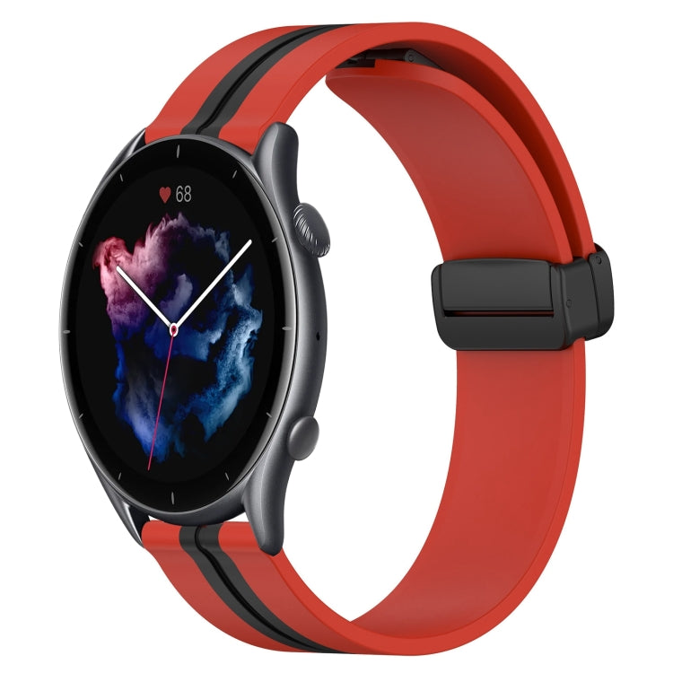 22mm Folding Magnetic Clasp Silicone Watch Band, For Amazfit GTR 2, For Amazfit 3, For Amazfit GTR 47mm