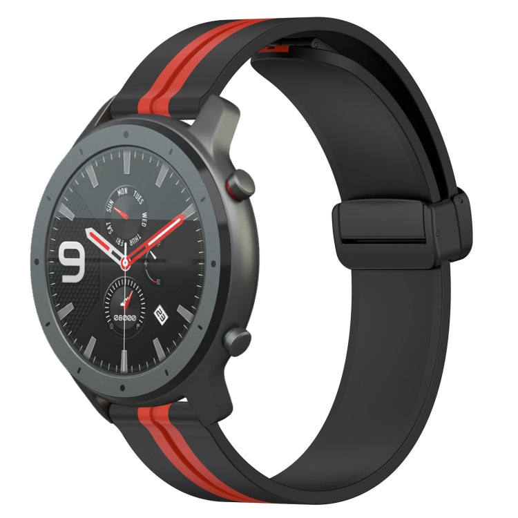 22mm Folding Magnetic Clasp Silicone Watch Band, For Amazfit GTR 2, For Amazfit 3, For Amazfit GTR 47mm