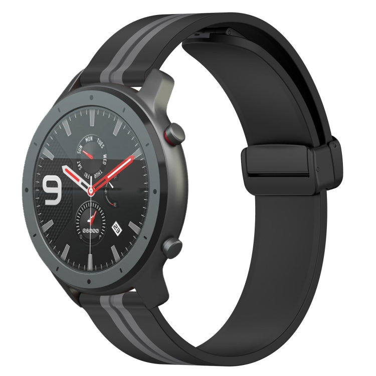 22mm Folding Magnetic Clasp Silicone Watch Band, For Amazfit GTR 2, For Amazfit 3, For Amazfit GTR 47mm