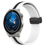 22mm Folding Magnetic Clasp Silicone Watch Band, For Huawei Watch GT3 Pro 46mm, For Huawei Watch GT3 46mm, For Huawei Watch GT Runner, For Huawei Watch 3