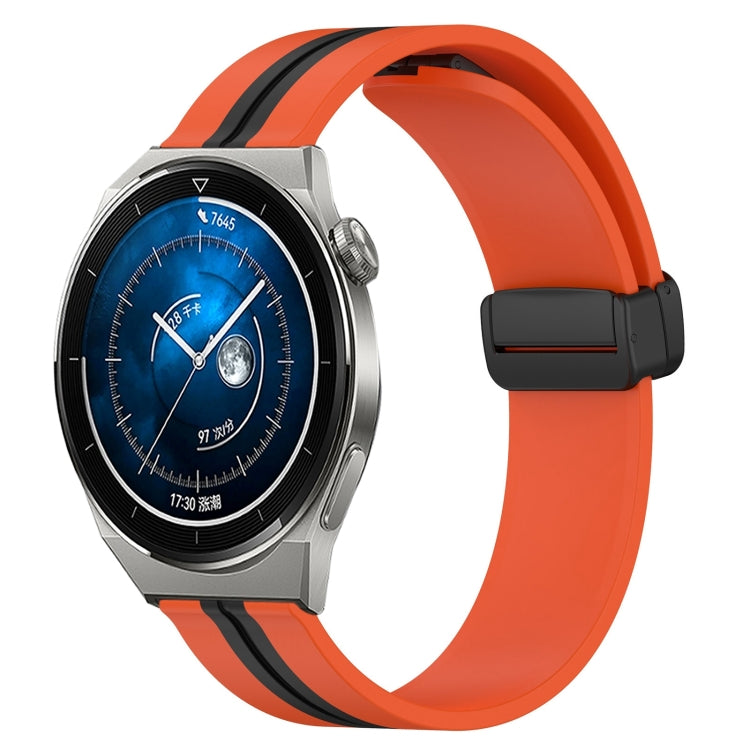 22mm Folding Magnetic Clasp Silicone Watch Band, For Huawei Watch GT3 Pro 46mm, For Huawei Watch GT3 46mm, For Huawei Watch GT Runner, For Huawei Watch 3