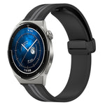 22mm Folding Magnetic Clasp Silicone Watch Band, For Huawei Watch GT3 Pro 46mm, For Huawei Watch GT3 46mm, For Huawei Watch GT Runner, For Huawei Watch 3