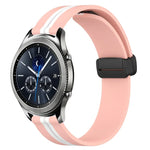 22mm Folding Magnetic Clasp Silicone Watch Band, For Samsung Galaxy Watch3 45mm, For Samsung Galaxy Watch 46mm, For Samsung Gear S3 Classic, For Samsung Gear S3 Frontier