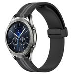 22mm Folding Magnetic Clasp Silicone Watch Band, For Samsung Galaxy Watch3 45mm, For Samsung Galaxy Watch 46mm, For Samsung Gear S3 Classic, For Samsung Gear S3 Frontier
