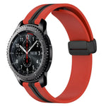 22mm Folding Magnetic Clasp Silicone Watch Band, For Samsung Galaxy Watch3 45mm, For Samsung Galaxy Watch 46mm, For Samsung Gear S3 Classic, For Samsung Gear S3 Frontier