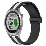 20mm Folding Magnetic Clasp Silicone Watch Band, For Garmin Vivomove Sport, For Garmin Venu 2 Plus, For Garmin Approach S40, For Garmin Forerunner 158