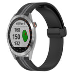20mm Folding Magnetic Clasp Silicone Watch Band, For Garmin Vivomove Sport, For Garmin Venu 2 Plus, For Garmin Approach S40, For Garmin Forerunner 158