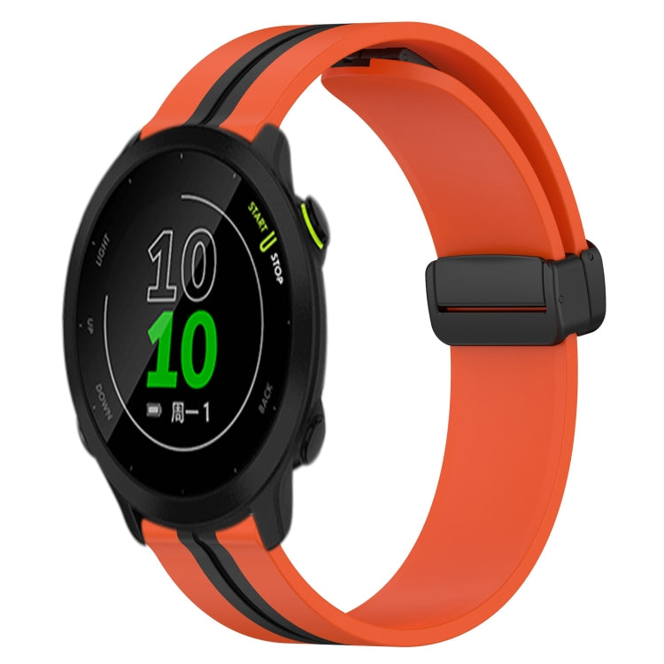 20mm Folding Magnetic Clasp Silicone Watch Band, For Garmin Vivomove Sport, For Garmin Venu 2 Plus, For Garmin Approach S40, For Garmin Forerunner 158