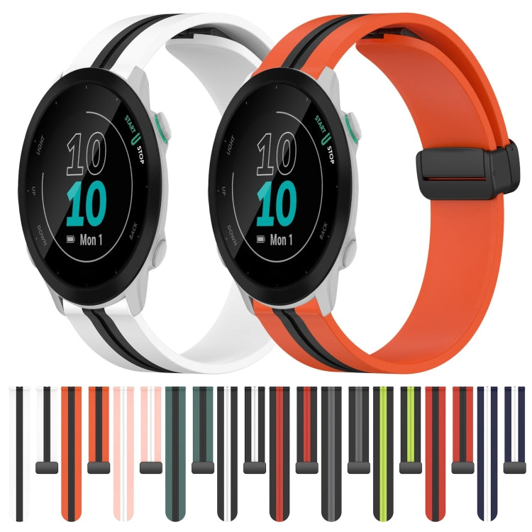 20mm Folding Magnetic Clasp Silicone Watch Band, For Garmin Forerunner 55, For Garmin Venu, For Garmin Venu SQ, For Garminmove Luxe