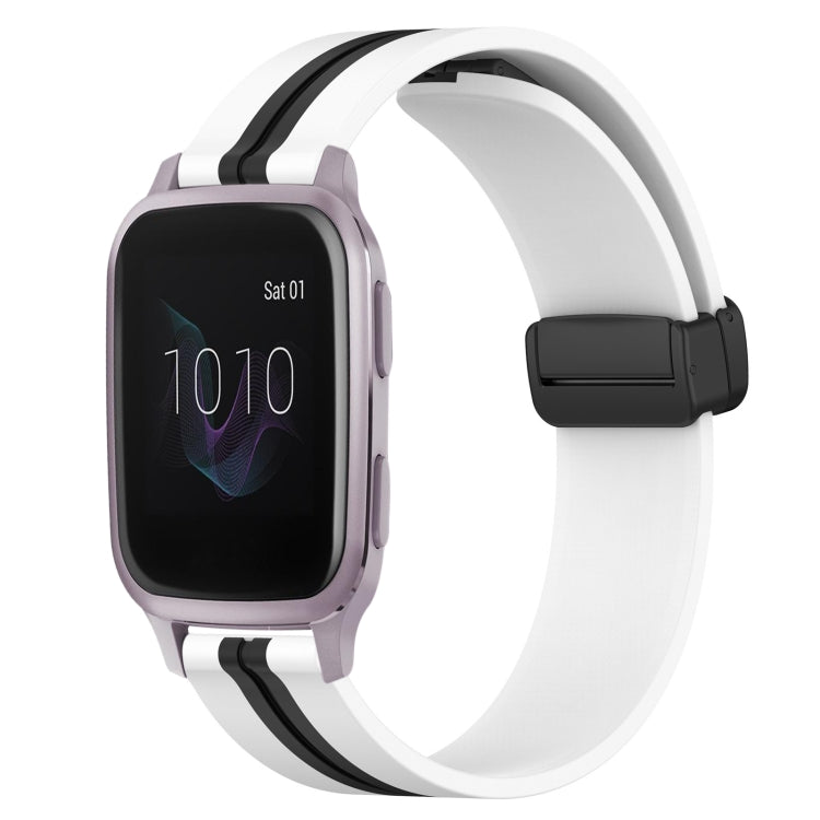 20mm Folding Magnetic Clasp Silicone Watch Band, For Garmin Forerunner 55, For Garmin Venu, For Garmin Venu SQ, For Garminmove Luxe