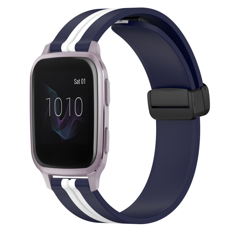 20mm Folding Magnetic Clasp Silicone Watch Band, For Garmin Forerunner 55, For Garmin Venu, For Garmin Venu SQ, For Garminmove Luxe