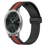 20mm Folding Magnetic Clasp Silicone Watch Band, For Garmin Forerunner 55, For Garmin Venu, For Garmin Venu SQ, For Garminmove Luxe