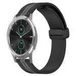 20mm Folding Magnetic Clasp Silicone Watch Band, For Garmin Forerunner 55, For Garmin Venu, For Garmin Venu SQ, For Garminmove Luxe