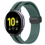 20mm Folding Magnetic Clasp Silicone Watch Band, For Samsung Galaxy Watch Active 2 40mm, For Samsung Galaxy Watch Active 2 44mm, For Samsung Galaxy Watch 42mm