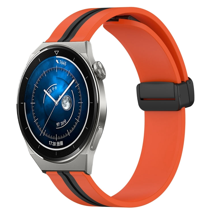 20mm Folding Magnetic Clasp Silicone Watch Band, For Huawei Watch GT3 Pro 43mm, For Huawei Watch GT3 42mm, For Huawei Watch GT2 42mm, For Huawei Watch 2