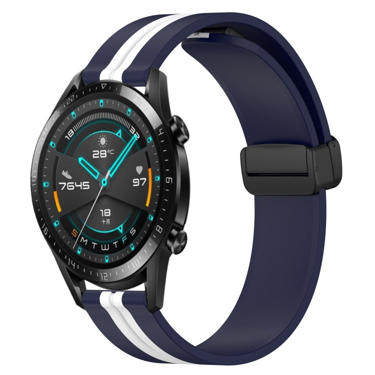 20mm Folding Magnetic Clasp Silicone Watch Band, For Huawei Watch GT3 Pro 43mm, For Huawei Watch GT3 42mm, For Huawei Watch GT2 42mm, For Huawei Watch 2