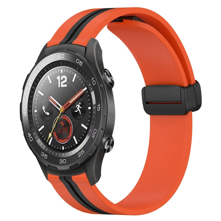 20mm Folding Magnetic Clasp Silicone Watch Band, For Huawei Watch GT3 Pro 43mm, For Huawei Watch GT3 42mm, For Huawei Watch GT2 42mm, For Huawei Watch 2