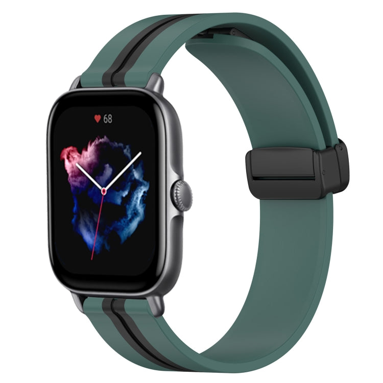 20mm Folding Magnetic Clasp Silicone Watch Band, For Amazfit GTS 4, For Amazfit GTS 3, For Amazfit GTS 2 Mini, For Amazfit GTS 2