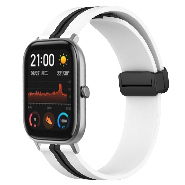 20mm Folding Magnetic Clasp Silicone Watch Band, For Amazfit GTS, For Amazfit GTR 42mm, For Amazfit Pop Pro, For Amazfit Pop