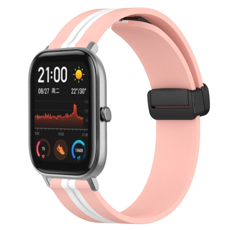 20mm Folding Magnetic Clasp Silicone Watch Band, For Amazfit GTS, For Amazfit GTR 42mm, For Amazfit Pop Pro, For Amazfit Pop