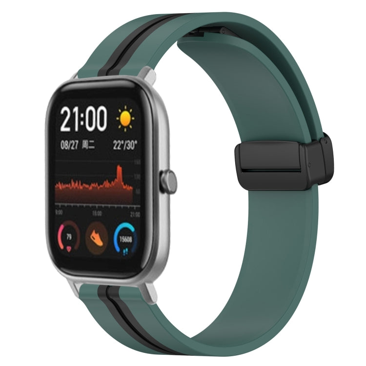 20mm Folding Magnetic Clasp Silicone Watch Band, For Amazfit GTS, For Amazfit GTR 42mm, For Amazfit Pop Pro, For Amazfit Pop