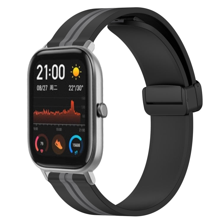 20mm Folding Magnetic Clasp Silicone Watch Band, For Amazfit GTS, For Amazfit GTR 42mm, For Amazfit Pop Pro, For Amazfit Pop